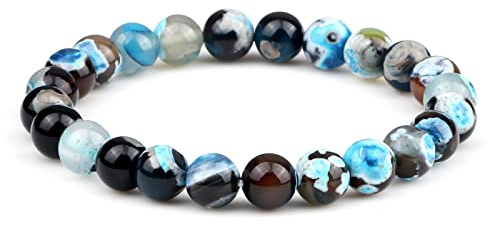 Bracciale da uomo in pietra naturale colorato 8 mm chakra perline braccialetti elastici fatti a mano braccialetti fascino donne yoga preghiera equilibrio gioielli orchidea