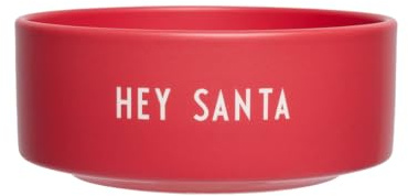 Design Letters Snackschale Hey Santa | Porzellan Bowl Schüssel für Weihnachtsdeko, Weihnachten, Weihnachtsgeschenke | Dekoschale, Weihnachts schale, Obstschale, Müslischalen, Schale Deko Rot 300 Ml