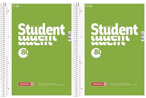 Brunnen 1067940 Notizblock/Collegeblock Student (A4, unliniert 70 g/m², 80 Blatt) (Packung mit 2)