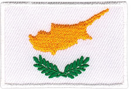 Flagge Zypern Klein Aufnäher zum aufbügeln oder aufnähen Bügelbild Aufbügler für Kleidung gestickter Bügelpatch Applikation Patch Größe 4,7 x 3,3 cm