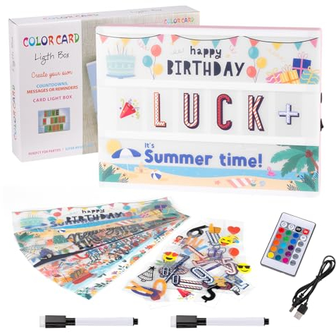 Light Box, Boîte À Lumière Led À Couleurs Changeantes, Boîte À Lumière 16 Couleurs, avec 328 Étiquettes Et 2 Marqueurs Pour La Décoration De La Maison, De La Chambre Et Du Bureau.