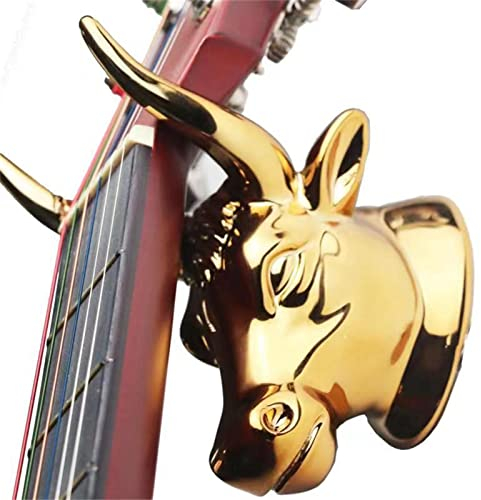Wandhalterung Gitarrenhalter |Wandhalterung & Halterung Für Wand - Goldener Stierkopf-Wandkunst-Gitarren-Aufhänger,Gitarrenständer Passend Für Alle Größen Für E-Gitarren Banjo Mandoline Ukulele