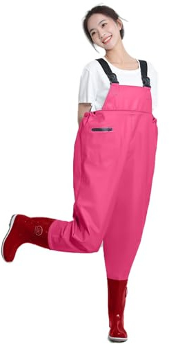 Wansiman Fishing Waders With Pockets Women,Hunting Chest Waders With Boots,Wading Pants Crosswater,Waterproof,Breathable,for Fly Coarse Sea Fishing,Gardening,Outdoor Hunting,Farming,Kayaking