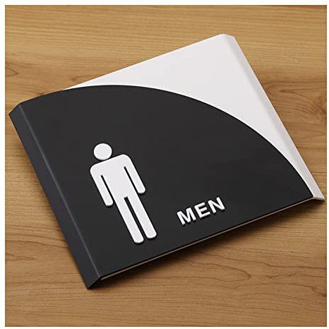 CHFYIJYHM Toiletten-Identifikationsschild, Acryl-Toilettenschilder for Männer und Frauen, erhabene Symbole, Badezimmertürschilder, Toilettenschilder(B)