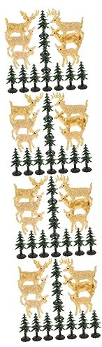 VICASKY 64stücke Teiliges Weihnachtsminiaturen Mit REH Und Tannenbaum Deko Für Weihnachtsfeiern Und Bastelprojekte Schafft Festliche Atmosphäre Und Lebendige Waldszene
