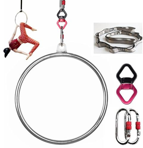 Komplettes Aerial Hoop Set, 85 cm/90 cm, maximale Belastung 900 kg, Aerial Hoop Set Point Hoops, vollständig auf Festigkeit getestet, für Fitness, Tanzen, Auftreten, Aerial Dance,85cm-2.5cm