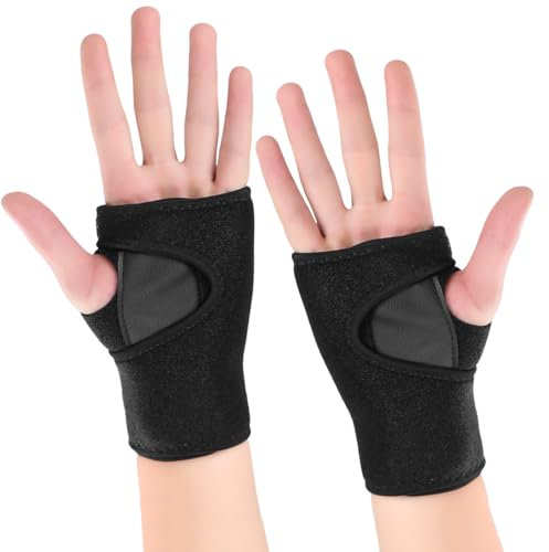 1 Par De Muñequeras Negras, Equipo De Protección Deportiva, Muñequeras Ajustables, Muñequeras Fijas, Equipo De Protección De Muñeca