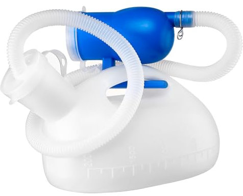 Portable Male Urinals Pee Bottle 2L Urinal for Men Mobile Toilet Emergency Plastic Urine Bottle with Lid and 1.8M Hose for Car Hospital Camping Elderly