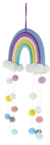 ifundom Wanddeko Für Kinderzimmer Wunderschöner Gewebter Regenbogen Und Wolken-ornament Zum Aufhängen Zur Dekoration Von Kinderzimmern Und Spielbereichen