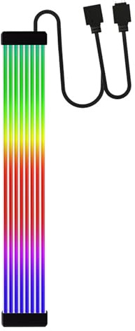 RGB Power Extension Cable, Addressable ARGB Motherboard Cable, 5V 3 Pin ARGB Sync, LED Diffused Soft Silicone Tube, Compatible with Aura Sync,RGB (X8 Flat (for Single Or Double 8