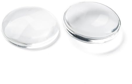 Glas Cabochons klar rund 50mm Glascabochons durchsichtig Rückseite flach Kuppel transparent