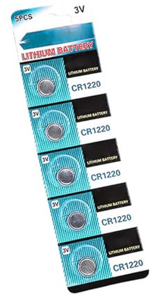 Fazvncv Lot de 5 piles bouton CR1220 au lithium 3 V pour montres, calculatrices et petits appareils électroniques