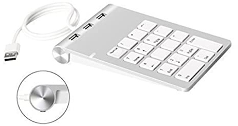 UKCOCO Tastierino Numerico USB Tasti Porte USB Hub Tastierino Compatibile e Computer Desktop