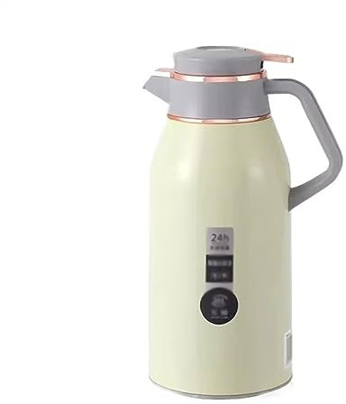 DTACBNEUZ Thermos Isolato Bottiglia Termica in Vetro Thermos di Grande capacità da 1,9 Litri for Esterni, uffici, Case, ristoranti Thermos per la casa(Yellow)