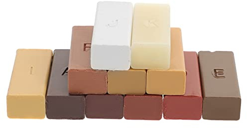 MUCKLILY Kit de Réparation de Sol Stratifié Enlève Rayures 11 Couleurs Cire de Réparation pour Parquet Outil de Restauration Cuisine et Meubles Facile à Utiliser