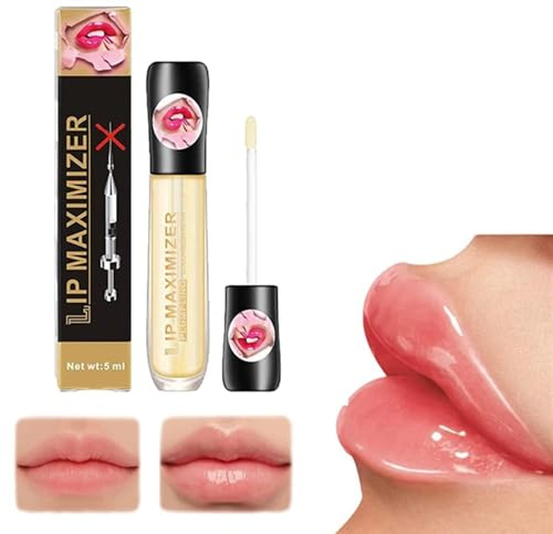 Lip Plumper Essence, Lip Maximizer Hyaluronic Lip Plumper, Lip Plumping Serum Instant Lip Filler, Vitamin E Lip Plumping Serum, Lip Repairing Reduce Lip Fine Lines, for All Skin Types (1pcs)