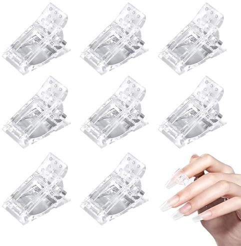 LACHT 8 pezzi Clip Trasparente per Unghie Mollette, Polygel, Pinze per la Ricostruzione Punte per la Costruzione Rapida Clip Unghie Ricostruzione, Gel Polygel Acrygel Unghie (Trasparente)