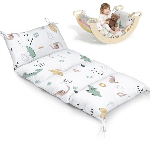 BlueWood Cushion for Climbing Arch, Montessori Philosophy Soft and Non-Slip Pillow for Kids, Pikler Cushion for Reading, Playing, Games, Parties (Dinosaur)