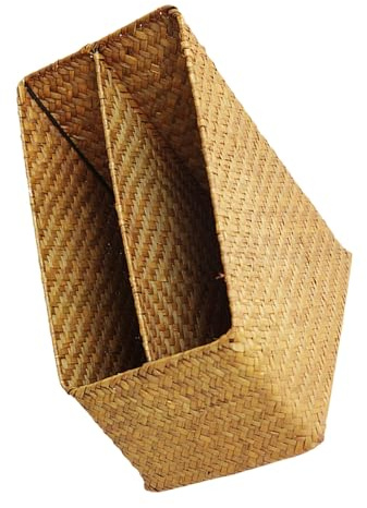 Cestino File Intrecciato, Design Ispessito, Semplice | Porta Riviste Bagno, Organizzatore di Documenti, Rattan Intrecciato per Documenti e File