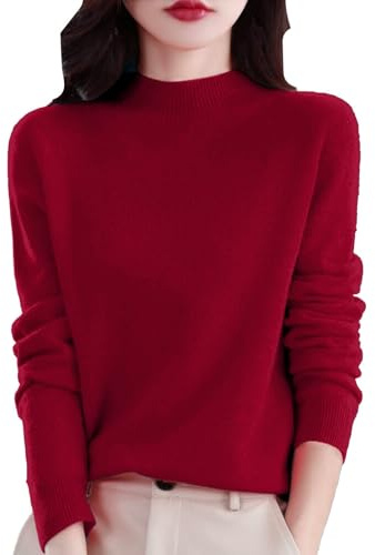 TOFOTL Blusa Negra Mujer Transparentes Otoño Jersey Otoño 2025 Camisetas Manga Larga Algodon Deporte Rayas Camiseta Blanca Camisa Manga Larga per Nochevieja Pieces Mujer +Jersey Rojo Intenso XXL