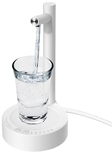 Bomba dispensadora de agua portátil USB-C, flujo automático de un solo toque para botellas de 5 galones y estándar, diseño compacto de escritorio para mesita de noche, oficina y uso al aire libre.