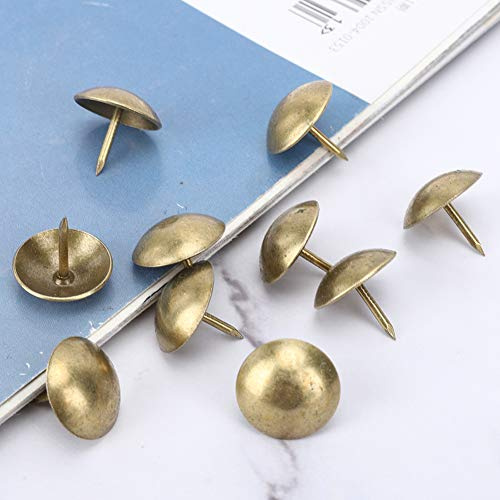 Haofy Clou de Tapisserie D'ameublement Accessoires de Quincaillerie de Meubles Décoratifs Vintage pour L'artisanat Fer en Bronze Cyan 100 Pièces Punaise de Rembourrage pour Boîte en Bois