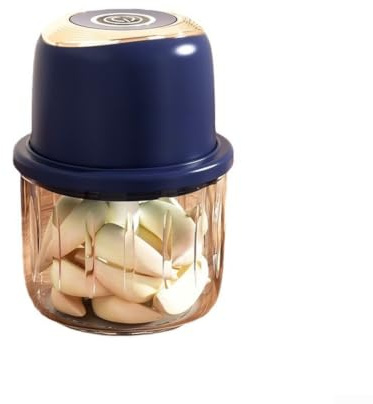 Vilgftyiet para mini picadora de ajo eléctrica Procesador de alimentos inalámbrico 350 ml tazón de vidrio 6 acero inoxidable 25000 rpm picadora rápida recargable para alimentos de bebé, carne vegetal
