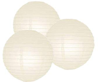 Pack of 3 Paper Lantern Lampshade Party Birthday Baby Shower Wedding Celebration Decoration (Ivory/Cream, 4 (10cm))