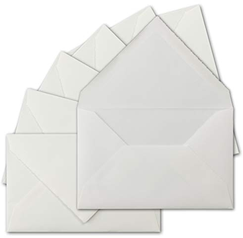 15 Stück C5 Vintage Brief-Umschläge, Büttenpapier, 16,2 x 22,9 cm, Weiß halbmatt gerippt hochwertige Brief-Kuverts