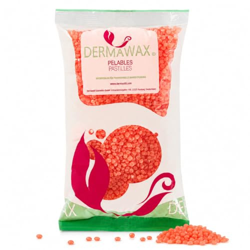 DERMAWAX Crystal Orange 800 g vaxpärlor för hårborttagning utan remsor | CRYSTAL ORANGE FILMVAX: Veganskt och kolofoniumfritt hårdvax utan tillsatt parfym – för ansikte, bikini och kropp