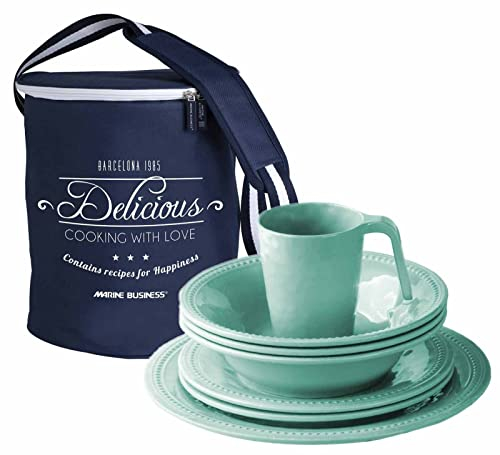 Marine Business Harmony Acqua Crockery Set, 24 Pieces, Plus Carry Bag
