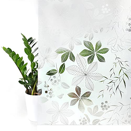 Fensterfolie statisch 90x150 cm | Sichtschutzfolie Fenster Milchglasfolie statisch haftend | Folie Fenster für Bad und Büro - Tageslicht genießen, Sichtschutz erhalten | Felicia