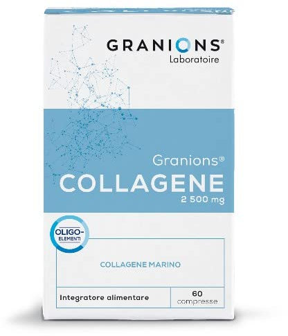 Granions Collagene 2500 mg - Collagene integratore, Idratazione della Pelle, Anti-âge, Viso, Bellezza, Zinco 10 mg, Assimilazione Ottimizzata, 60 Capsule