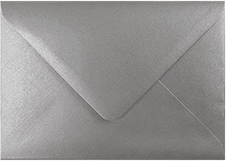 C5 Briefumschläge für A5-Grußkarten, Hochzeitseinladungen, Bastelarbeiten, 162 x 229 mm, 25 Stück (Metallic-Silber)