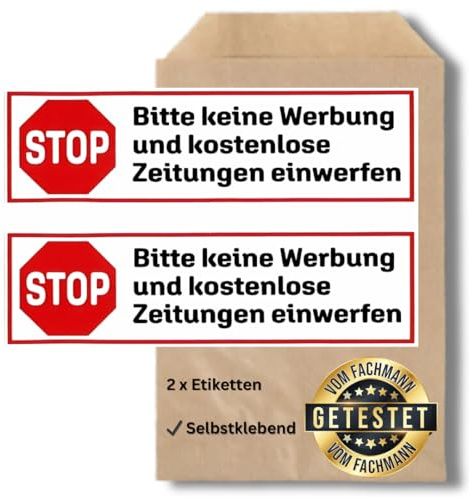 Premium etiketter 2 x klistermärken vänligen ingen reklam brevlådeskylt, vind- och väderbeständig, självhäftande