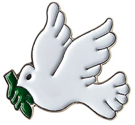 Miniblings Friedenstaube Brosche Vogel Pin Taube Tier Friede emailliert | Kleines Statement für Revers und Jacke, mit Peace und Zweig