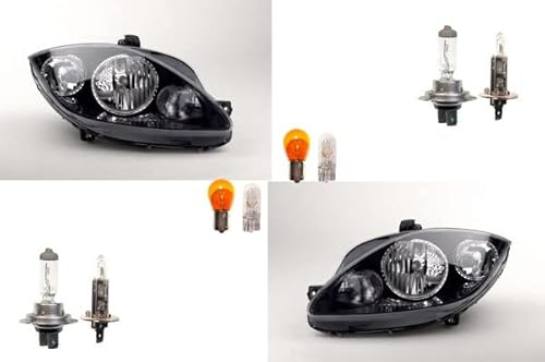 Johns, Scheinwerfer Halogen passend für Seat Leon 1P 04/2009- Leuchtmittel Set Links Re
