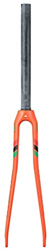 HSQMA Rennrad Carbon Gabel 700C Starre Gabel Felgenbremse 1-1/8'' Gerade Fahrrad Vorderradgabel QR 9mm (Color : 700c Orange)