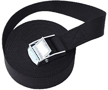 Samnuerly Abschleppseil 1M/2M/3M/4M/5M Schwarze Schnalle Zurrgurt Frachtgurte for Auto Motorrad Fahrrad Mit Metallschnalle Abschleppseil Starker Ratschengurt (Color : Black 5M) (Black 4m)