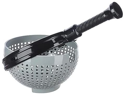 Easy-to-Use Salad Spinner shakers Large Capacity Non-Scratch Colander Dryer Spina Collapsible Handle Home 360 Rotary Drain Rack Kitchen Cleaning Basket Washer Fruit Vegetable Lettuce Cleaner (Grey)