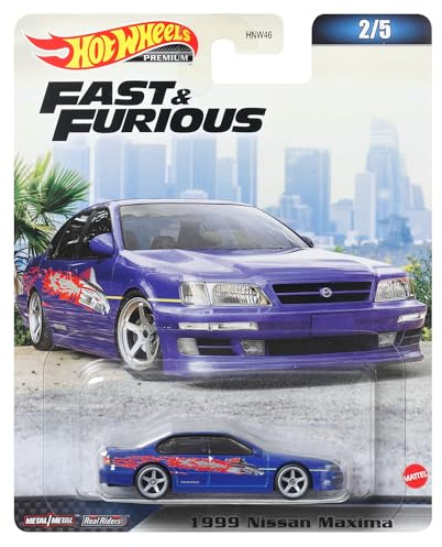 Hot Wheels Fast and Furious DieCast Modellauto 1999 Nissan Maxima – Maßstab 1/64, Länge 7 cm