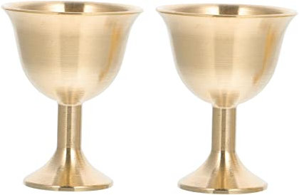 UPKOCH Calice en Laiton du Temple 2 Pièces, Gobelet Rétro Élégant