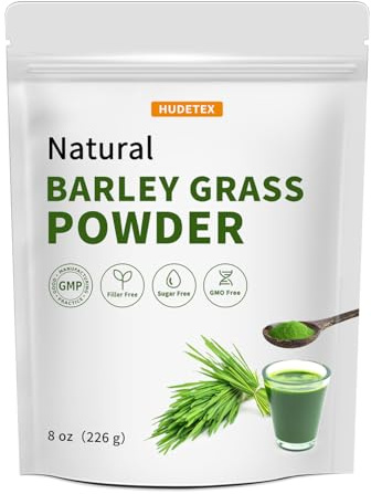 Barley Grass Juice Powder ，Rich in Chlorophyll & Natural Nutrients, Barley Grass Powder - Resealable Bag, Vegan, Non-GMO, Gluten-Free, Sugar-Free，8 oz