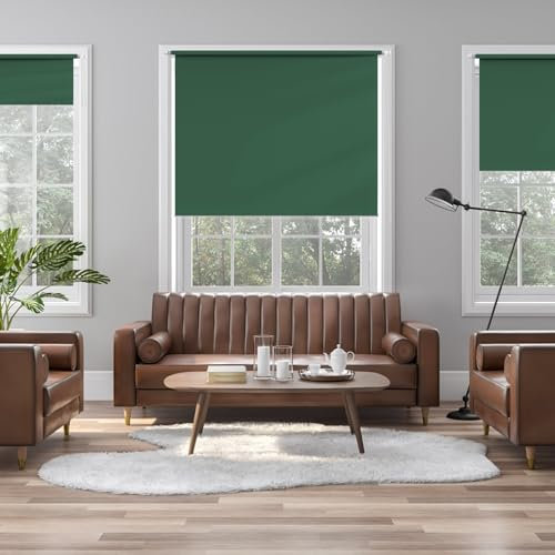 Aluminium-Jalousie 120 x 180 cm, Sichtschutz, Lichtschutz, Blendschutz, Alu-Jalousie, inkl. Befestigungsmaterial, für Fenster und Tür, Dunkelgrün