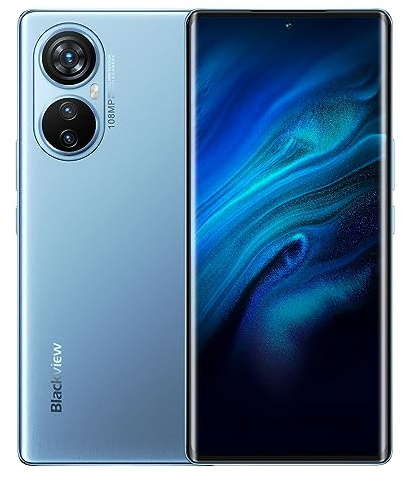 Blackview A200 Pro - Smartphone 12 Go + 256 Go - Écran 6,67 2.4 K AMOLED FHD+ - Caméra 108 MP - Téléphone Charge Rapide 66 W - Double SIM - Android 13 - Bleu