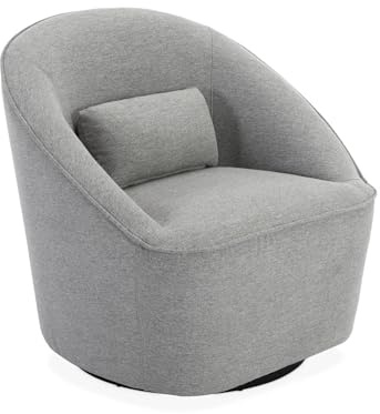 sweeek Poltrona Girevole 360° con Cuscino, Lana, Grigio Chiaro, 80x73x77 cm