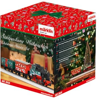 Märklin Start up 29124 - Startpackung Weihnachten mit Dampflok, Personenwagen und Güterwagen in weihnachtlicher Gestaltung, Spur H0, ab 6 Jahren - ideal für den Einstieg in die Modellbahnwelt
