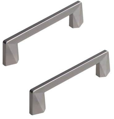 SZLXJMFL Schrankgriffe 96mm Lochabstand, 2 Stück Möbelgriffe Zinklegierung | Galvanikfläche, Küchenschrank Türgriffe lochabstand:96/128/192 mm Bügelgriff Grau Matt Schubladengriffe 96mm/3.8in Knöpfe