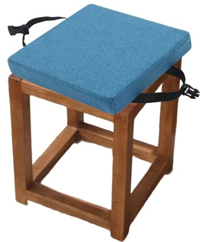 Miecoae Cojín Cuadrado para Silla, con Hebilla Antideslizante, Cojín de Asiento Suave para Taburete, jardín, Interior, Exterior, Hogar(C7,25x25x5cm)