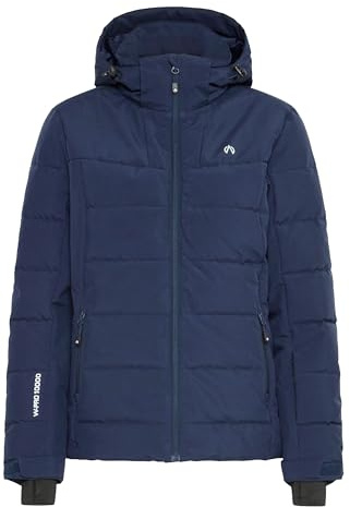 NORTH BEND NBMarina Damen Skijacke Winterjacke Snowboardjacke wasserdicht wasserfest 10.000 mm Wassersäule Kapuze Skipasstasche W-PRO Wetterschutzsystem, Größe:38, Farbe:Navy Blazer (2048)